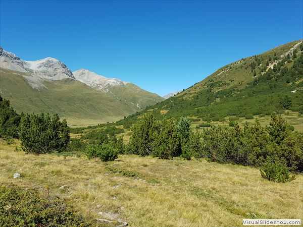 ...hinten Gletscher (?) oder ist es ein Ungetüm (?), rechts am Piz Mezdi